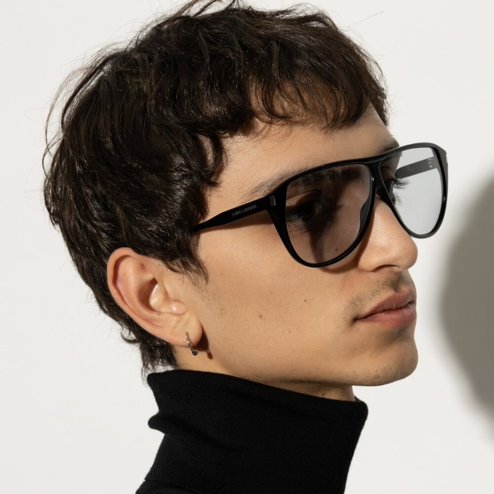 Saint Laurent SL731 GASPAR  001 BRAND NEW Sunglasses Black Blue Aviator Unisex
